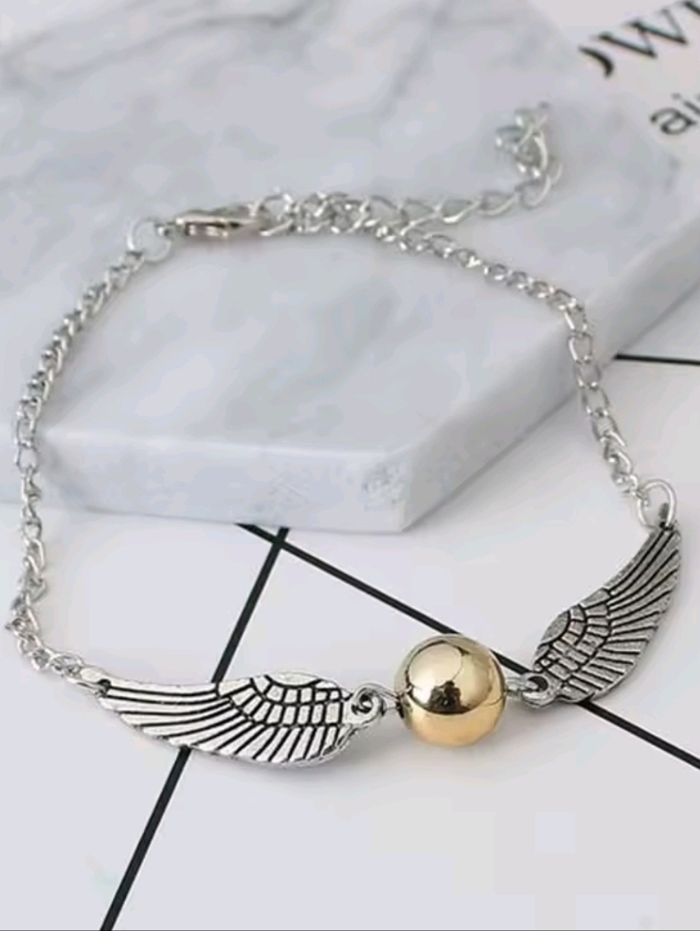 Harry Potter Golden Snitch Charm Bracelet Hogwarts Wizarding World Silver Tone